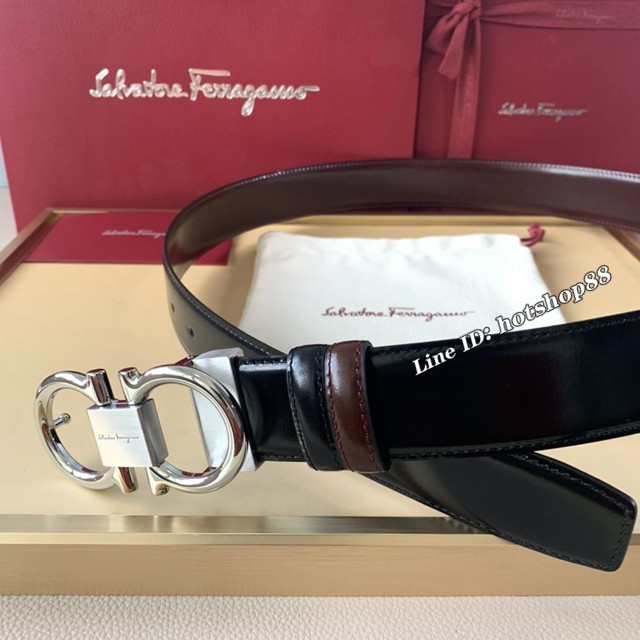 菲拉格慕專櫃款男士皮帶 Ferragamo精品銅扣腰帶  jjp1950